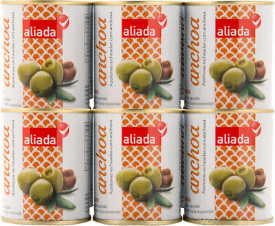 Aceitunas rellenas de anchoa latas