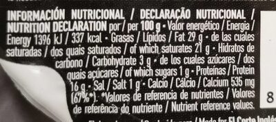 Queso de cabra medallón nutrition facts table