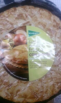 Tortilla de patata fresca con cebolla front packaging