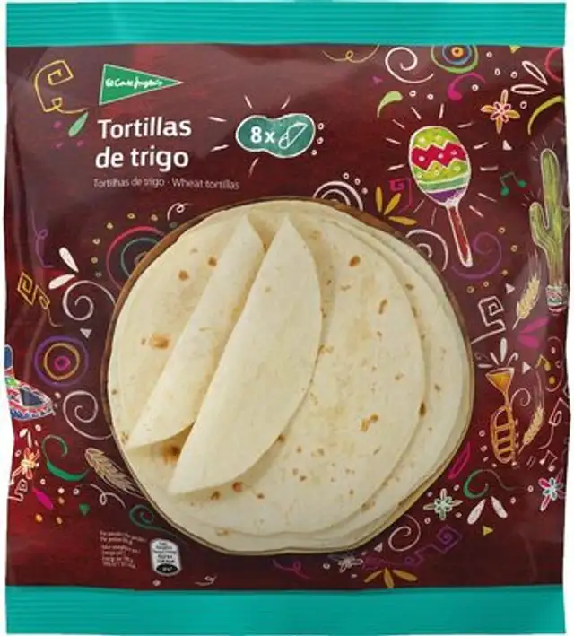 Tortillas de trigo front packaging