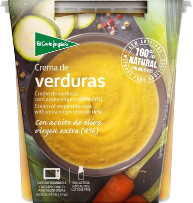 Crema de verduras con aceite de oliva virgen extra