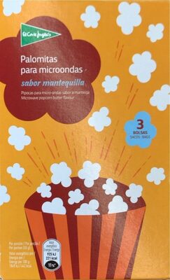 Palomitas para microondas sabor mantequilla front packaging