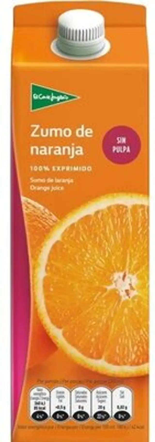 Zumo de Naranja front packaging