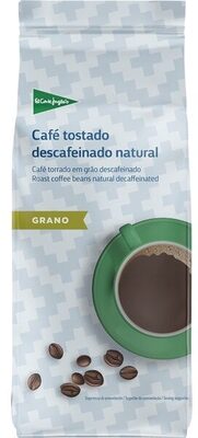 Café tostado descafeinado natural en grano