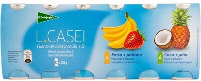 L casei sabores 6 fresa-plátano 6 coco-piña