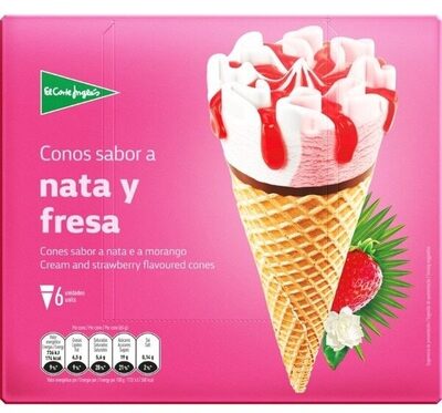 conos de helado sabor a nata y fresa