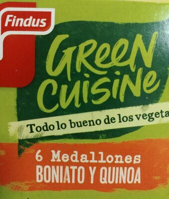 Medallones de boniato y quinoa front packaging