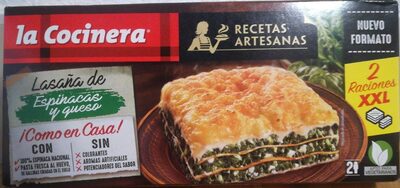 Lasaña de espinaca y queso front packaging