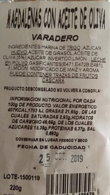 Magdalenas con aceite de oliva