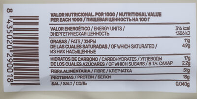 Café ingredients label