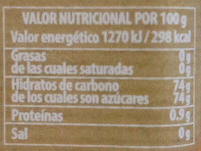 Confitura de higos chumbos ecológicos de Mallorca nutrition facts table