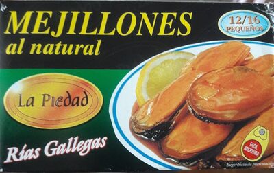 Mejillones al natural front packaging