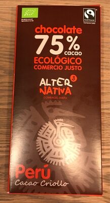 Chocolate ecológico 75%