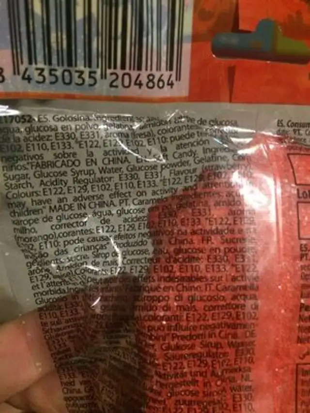 Terrific Marshmallow Pops ingredients label