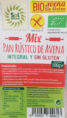 Mix Pan rústico de avena
