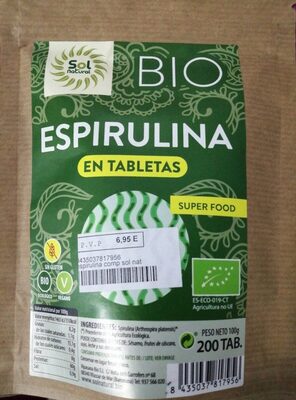 Espirulina front packaging