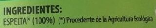 Bio tortitas espelta ingredients label