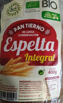 Pan tierno espelta integral bio