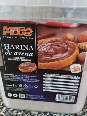 Harina de avena sabor nutella