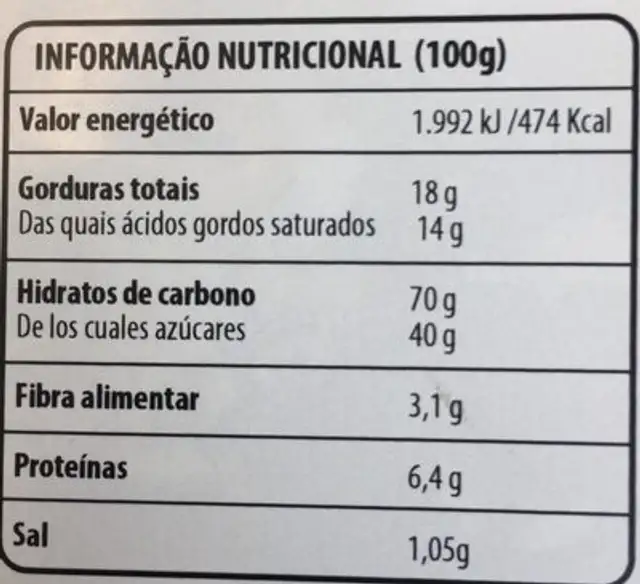 Crêpe Dentelle Chocolat au Lait ingredients label