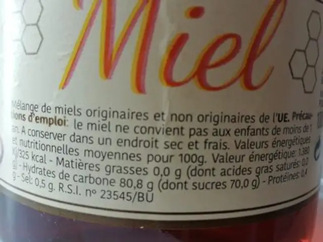Miel ingredients label