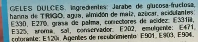 Torcidas fresa ingredients label