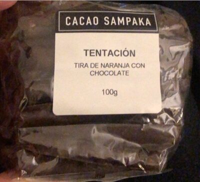 Tentación, tira de naranja con chocolate