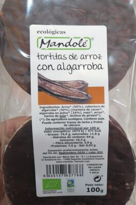 Tortitas de arroz con algarroba