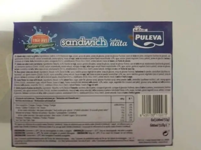 Sandwich nata puleva ingredients label