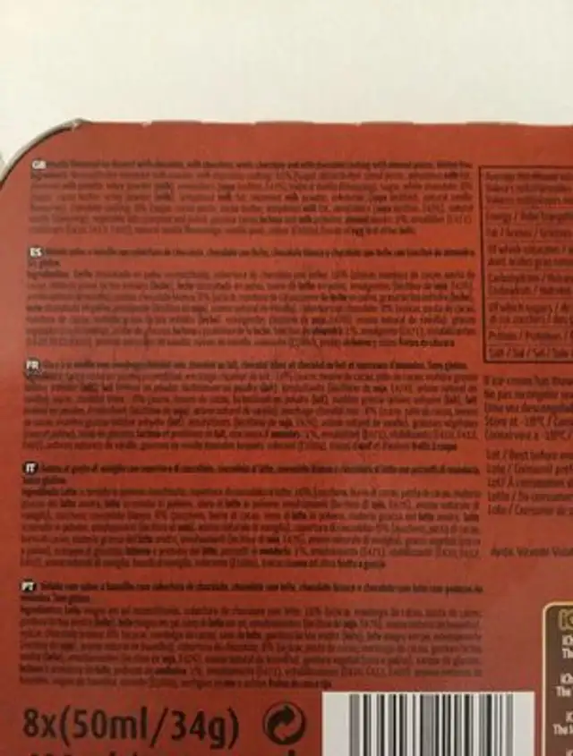 Magnum ingredients label