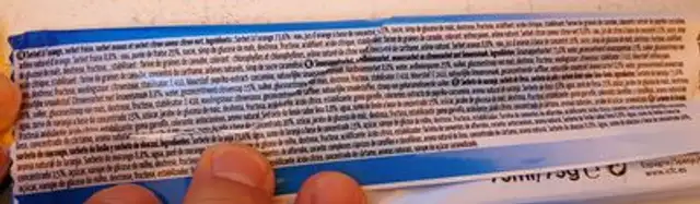 PAF Orange Fraise Ananas Citron ingredients label