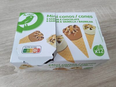 Helados miniconos chocolate y vainilla front packaging