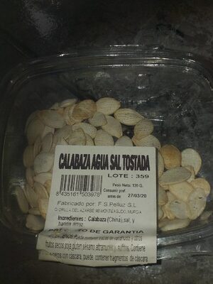 Calabaza agua sal tostada