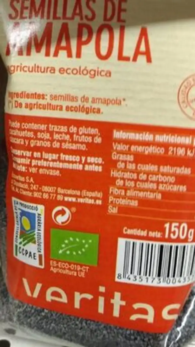 Semillas de Amapola front packaging