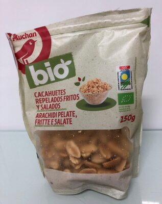 Cacahuetes repelados fritos y salados front packaging