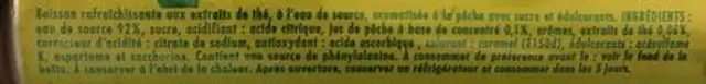 Oasis Thé Pêche ingredients label