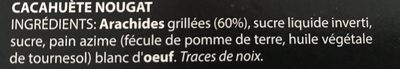 Turrón de Cacahuete - Duro ingredients label
