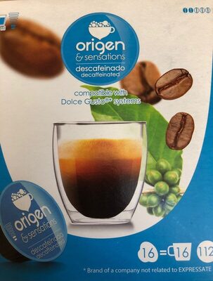 Origen & sensations descafeinado front packaging