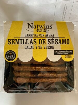 Barritas con avena, semillas de sésamo, Cacao y té verde