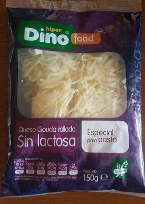 Queso gouda rallado sin lactosa front packaging