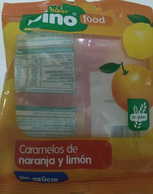 Caramelos naranja,limon front packaging