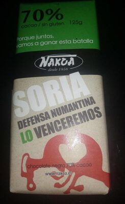 Chocolate negro 70% front packaging