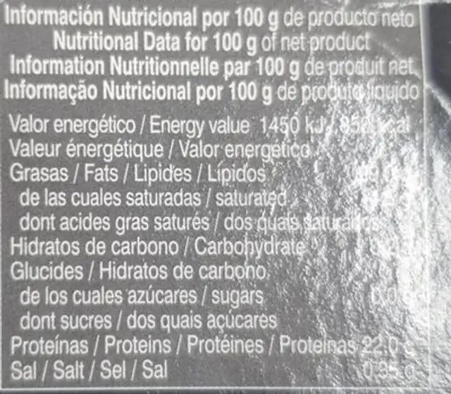 Atun en aceite de olivq nutrition facts table
