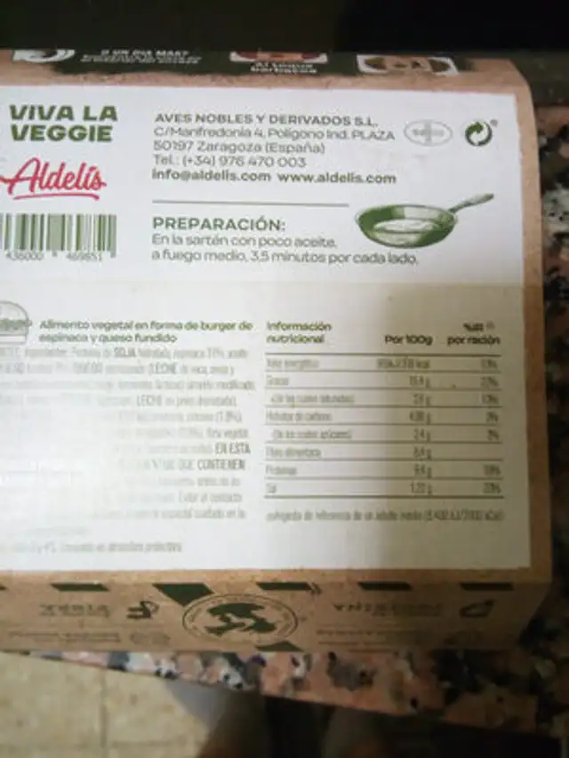 Viva la Veggie ingredients label
