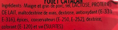Fouet Catalan ingredients label