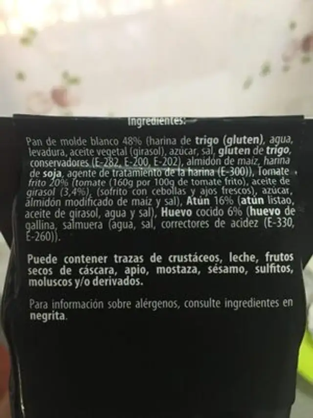 Unknown ingredients label