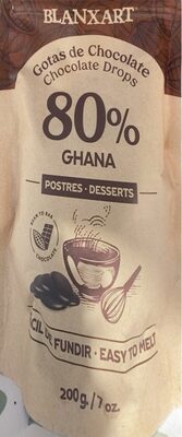 Gotas chocolate 80% ghana
