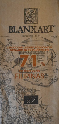Chocolate negro 71% Filipinas front packaging