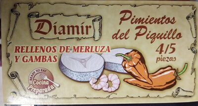 Pimientos de piquillo rellenos de merluza y gambas