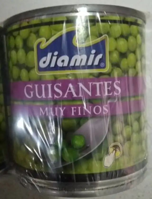 Guisantes nutrition facts table